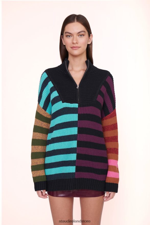 Women Clothing Mosaic Stripe STAUD HAMPTON SWEATER H8RLPJ599