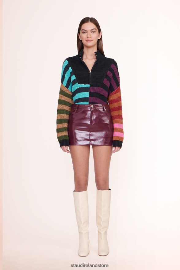 Women Clothing Mosaic Stripe STAUD HAMPTON SWEATER H8RLPJ599