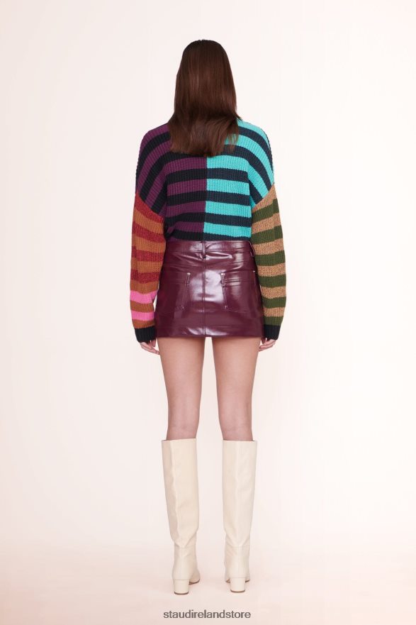 Women Clothing Mosaic Stripe STAUD HAMPTON SWEATER H8RLPJ599