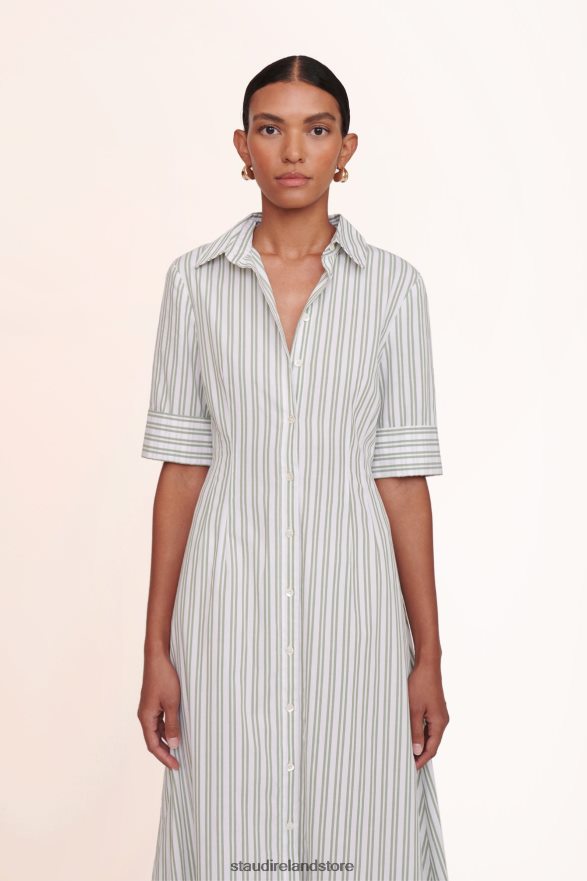 Women Clothing Moss Stripe STAUD JOAN MAXI DRESS H8RLPJ134