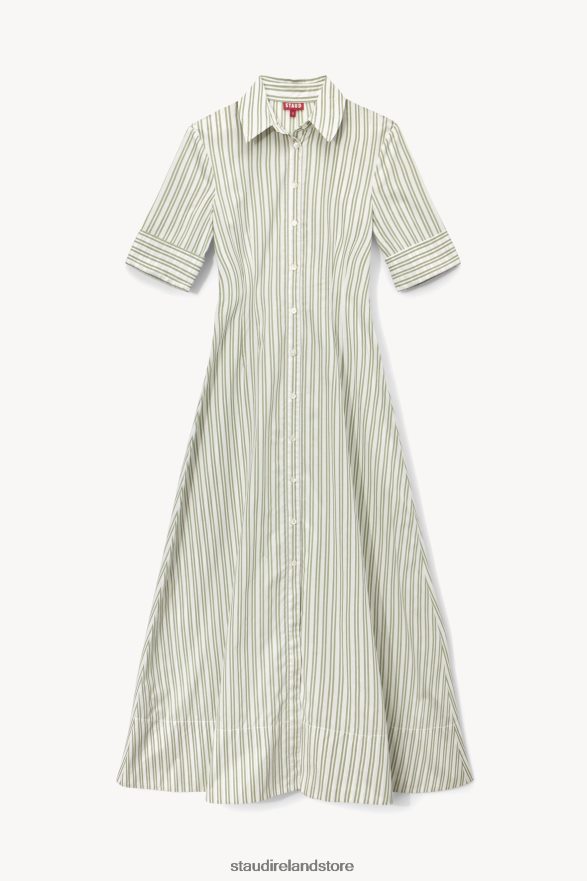 Women Clothing Moss Stripe STAUD JOAN MAXI DRESS H8RLPJ134