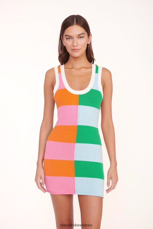 Women Clothing Multi Rugby Stripe STAUD MINI SEASHORE DRESS H8RLPJ213