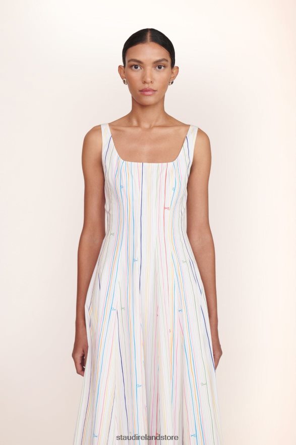 Women Clothing Multi Stripe STAUD WELLS DRESS H8RLPJ54