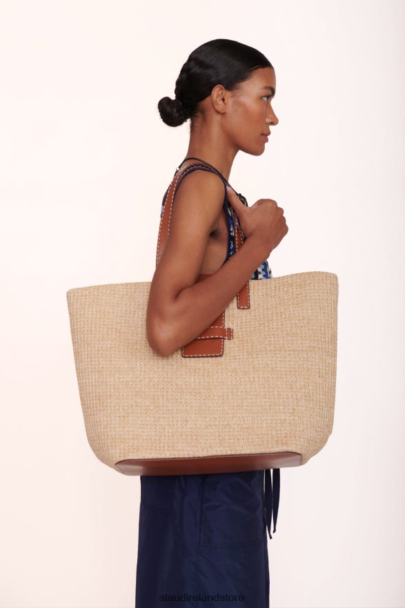 Women Clothing Natural Tan STAUD MERCATO RAFFIA TOTE H8RLPJ715