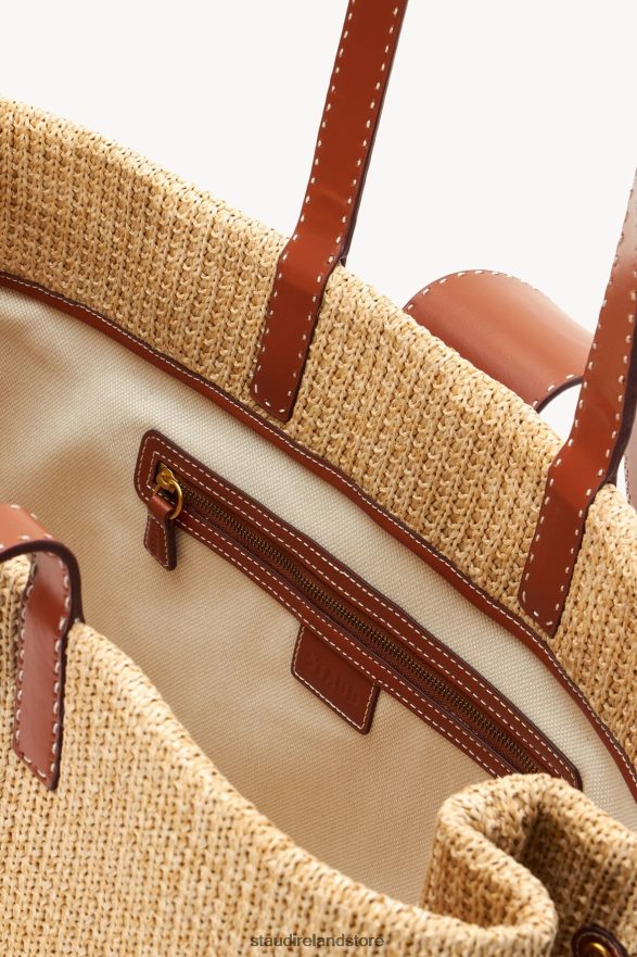 Women Clothing Natural Tan STAUD MERCATO RAFFIA TOTE H8RLPJ715