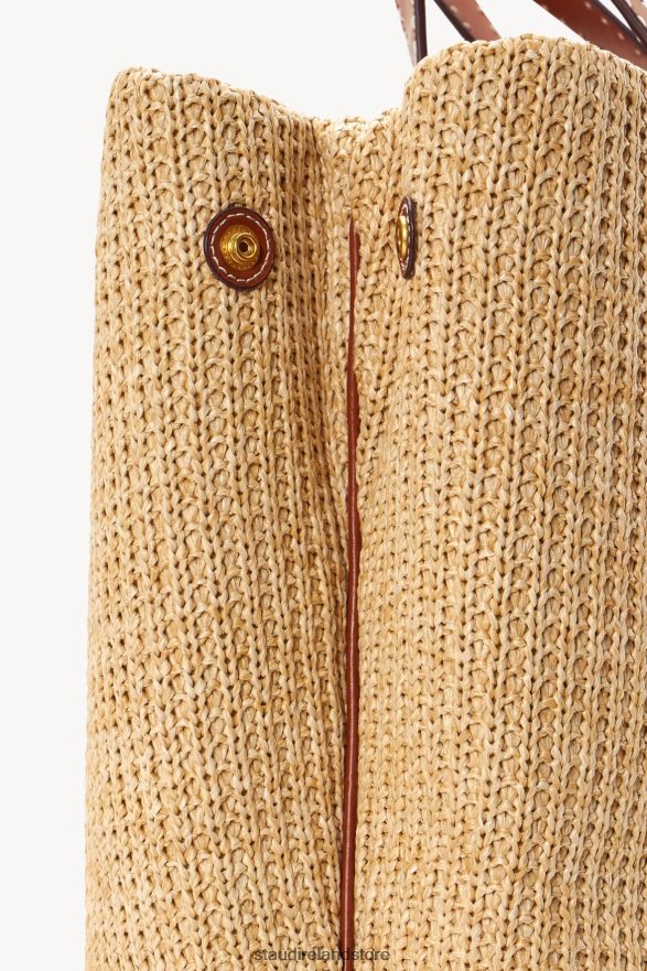 Women Clothing Natural Tan STAUD MERCATO RAFFIA TOTE H8RLPJ715