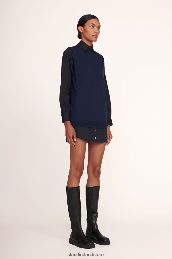 Women Clothing Navy Black STAUD FERN DRESS H8RLPJ294