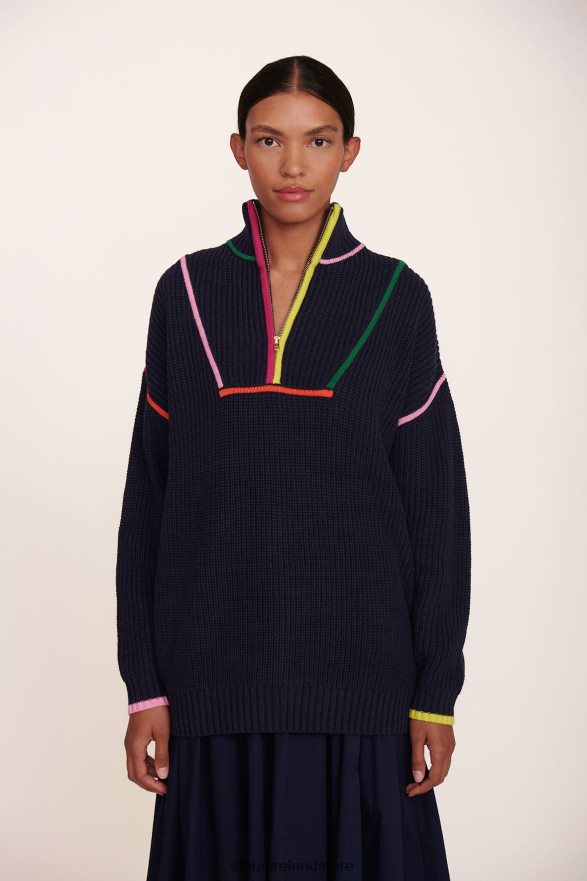 Women Clothing Navy Multi STAUD HAMPTON SWEATER H8RLPJ600