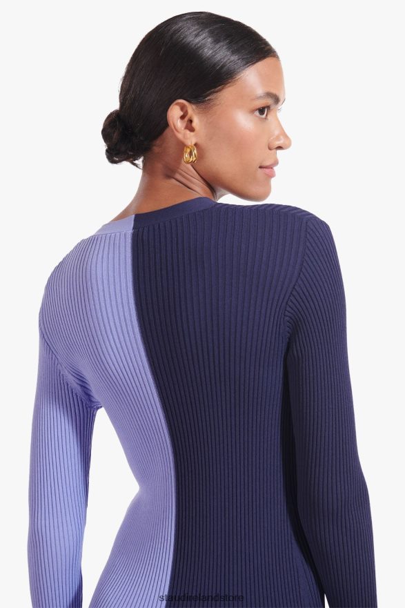 Women Clothing Navy Periwinkle STAUD SHOKO SWEATER H8RLPJ606