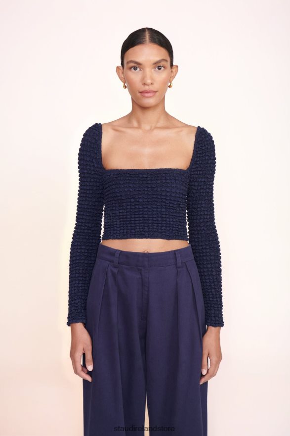 Women Clothing Navy STAUD ELEANORA TOP H8RLPJ424