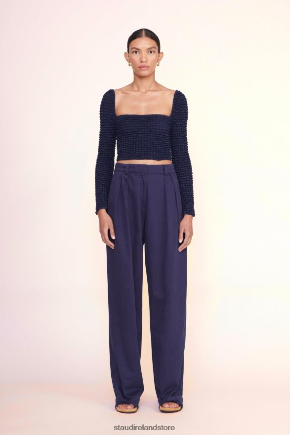 Women Clothing Navy STAUD ELEANORA TOP H8RLPJ424