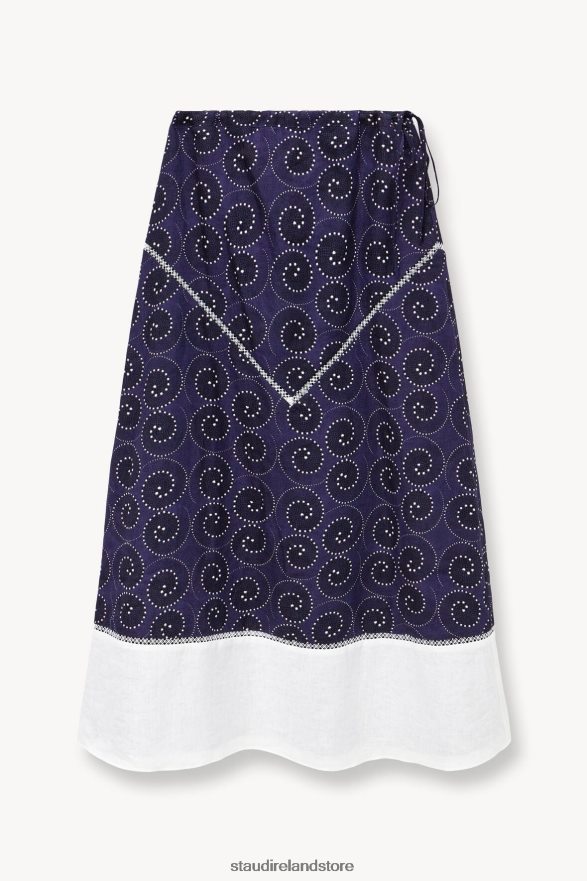 Women Clothing Navy Whirlpool White STAUD KATHLEEN SKIRT H8RLPJ491