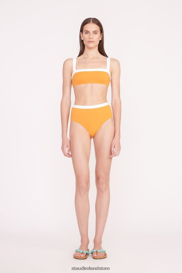 Women Clothing Nectarine White STAUD DEVON HIGH RISE BIKINI BOTTOM H8RLPJ692