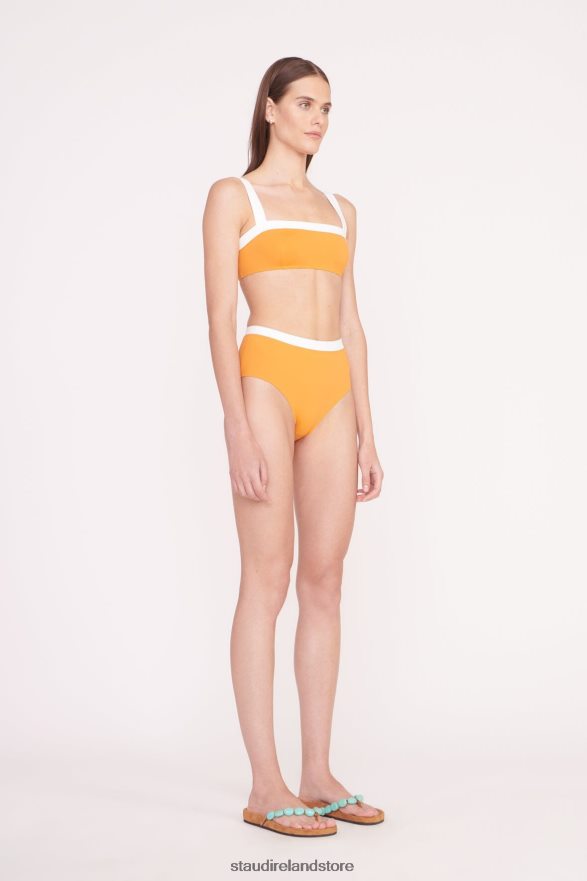 Women Clothing Nectarine White STAUD DEVON HIGH RISE BIKINI BOTTOM H8RLPJ692
