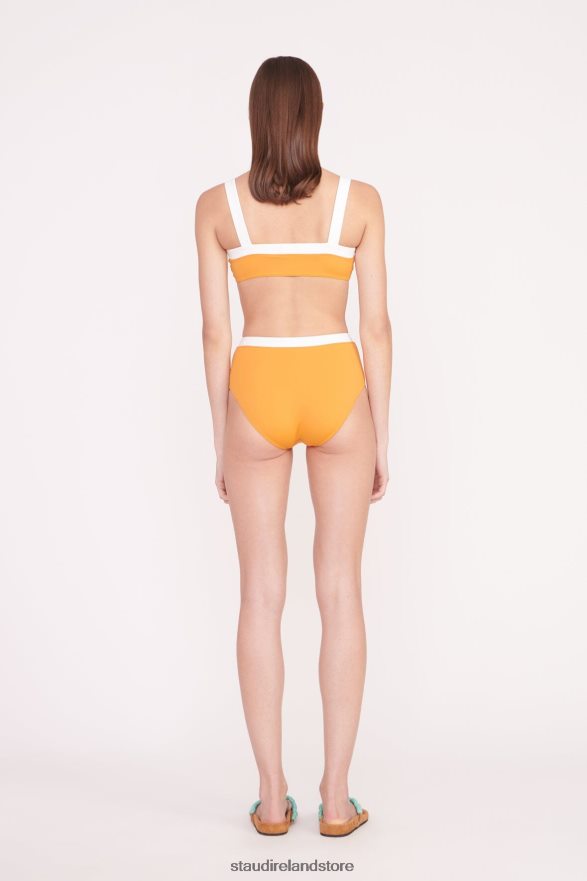 Women Clothing Nectarine White STAUD DEVON HIGH RISE BIKINI BOTTOM H8RLPJ692