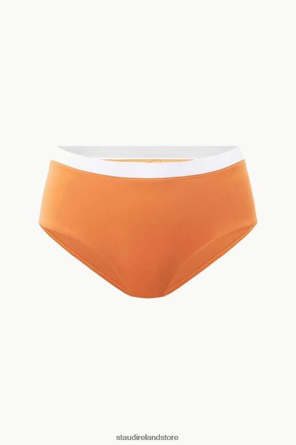 Women Clothing Nectarine White STAUD DEVON HIGH RISE BIKINI BOTTOM H8RLPJ692