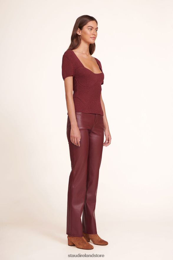 Women Clothing Plum Vegan Leather STAUD CHISEL PANT H8RLPJ548