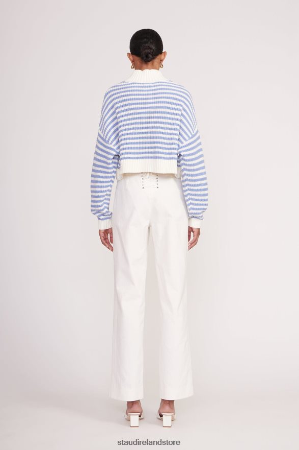 Women Clothing Sea Stripe STAUD CROPPED HAMPTON SWEATER H8RLPJ574