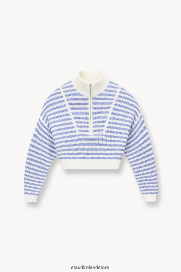 Women Clothing Sea Stripe STAUD CROPPED HAMPTON SWEATER H8RLPJ574