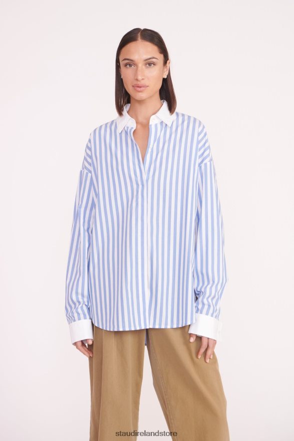 Women Clothing Sea Stripe STAUD LOGAN SHIRT H8RLPJ331