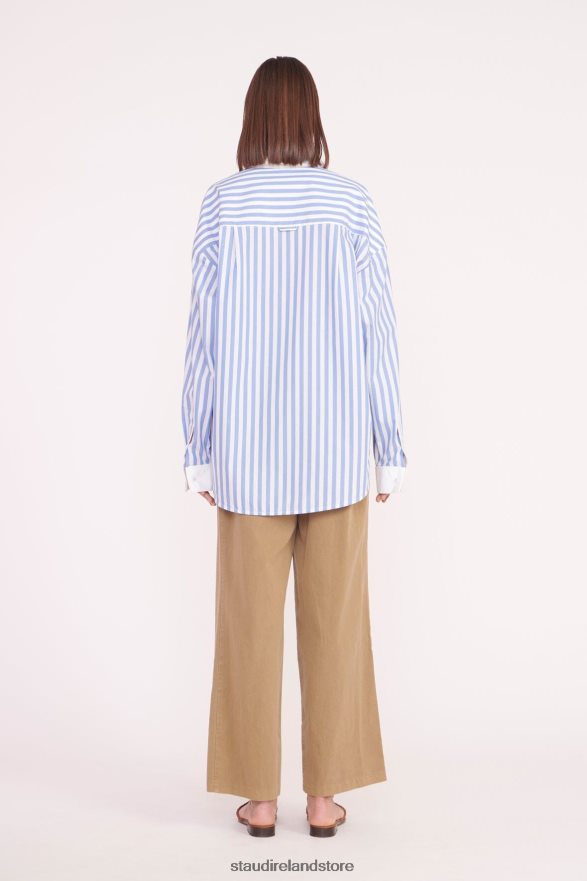 Women Clothing Sea Stripe STAUD LOGAN SHIRT H8RLPJ331