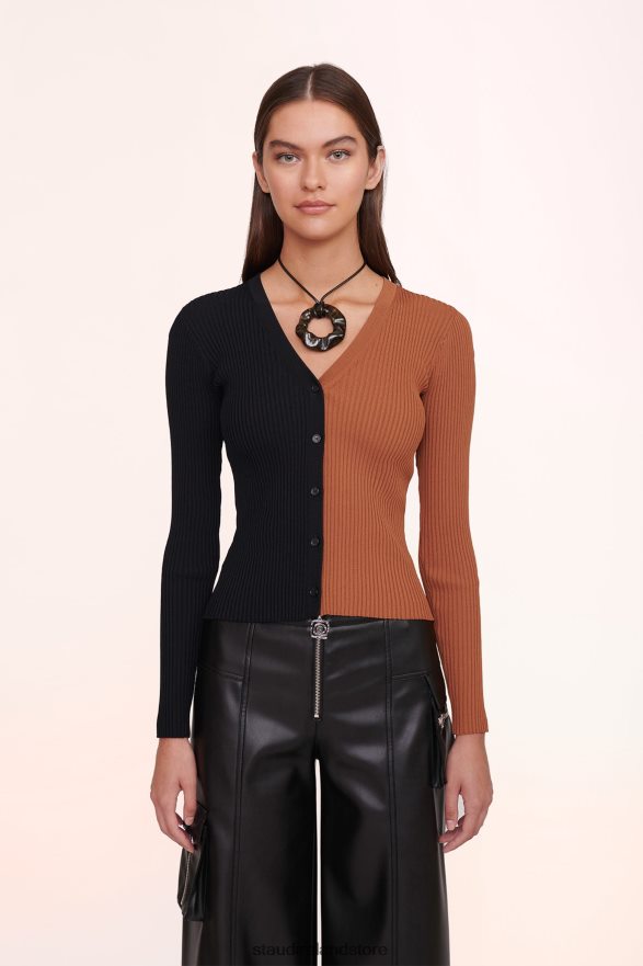 Women Clothing Tan Black STAUD CARGO SWEATER H8RLPJ404