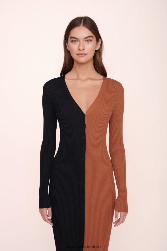 Women Clothing Tan Black STAUD SHOKO SWEATER H8RLPJ124