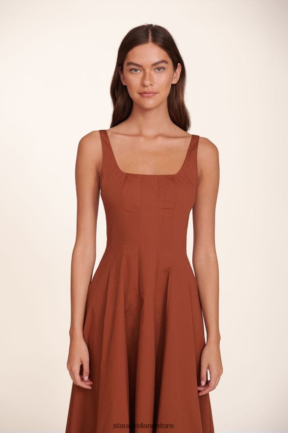Women Clothing Tan STAUD WELLS DRESS H8RLPJ59