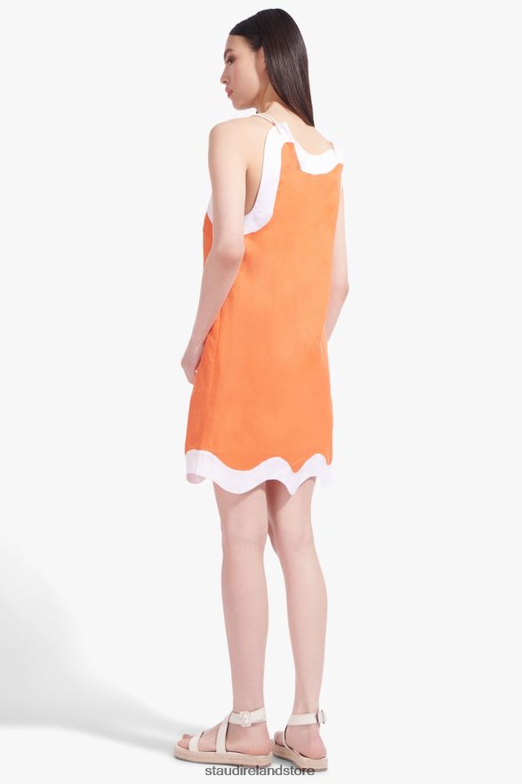 Women Clothing Tangerine White STAUD RENATA DRESS H8RLPJ187