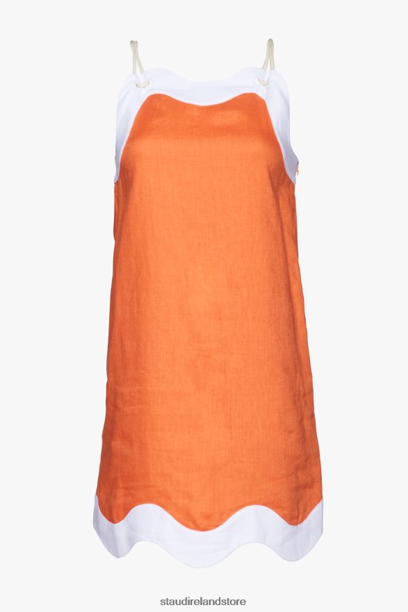 Women Clothing Tangerine White STAUD RENATA DRESS H8RLPJ187
