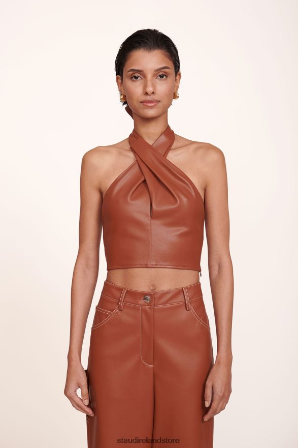 Women Clothing Whiskey STAUD KAI TOP VEGAN LEATHER H8RLPJ447