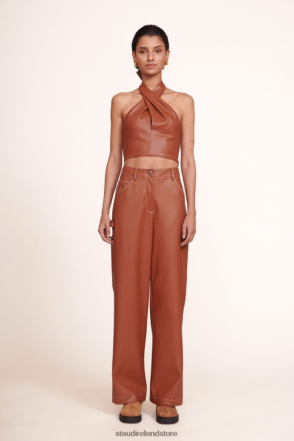 Women Clothing Whiskey Vegan Leather STAUD DOMINO PANT H8RLPJ554