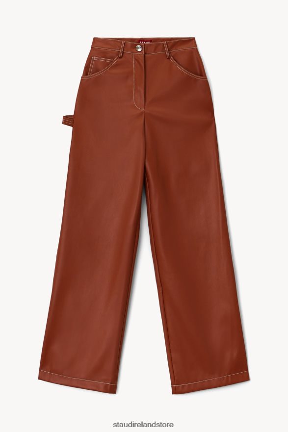 Women Clothing Whiskey Vegan Leather STAUD DOMINO PANT H8RLPJ554