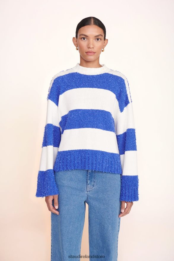 Women Clothing White Atlantic Rugby Stripe STAUD DELANEY SWEATER H8RLPJ590