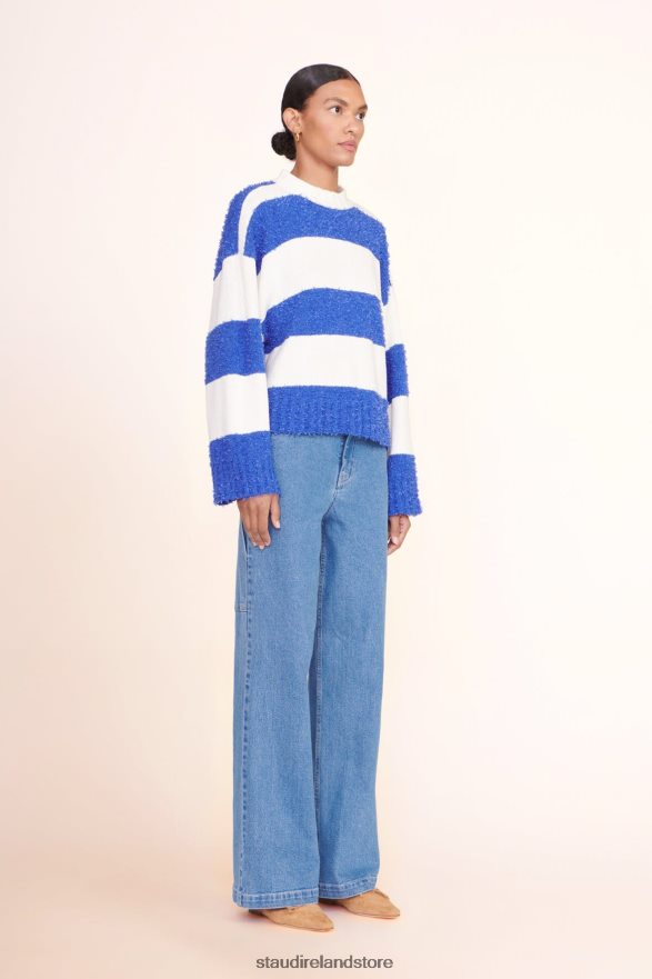 Women Clothing White Atlantic Rugby Stripe STAUD DELANEY SWEATER H8RLPJ590