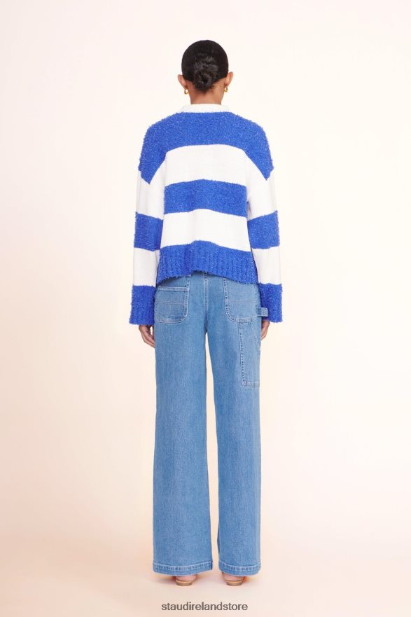 Women Clothing White Atlantic Rugby Stripe STAUD DELANEY SWEATER H8RLPJ590