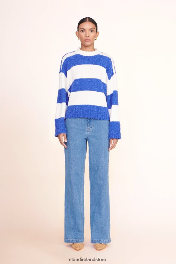 Women Clothing White Atlantic Rugby Stripe STAUD DELANEY SWEATER H8RLPJ590