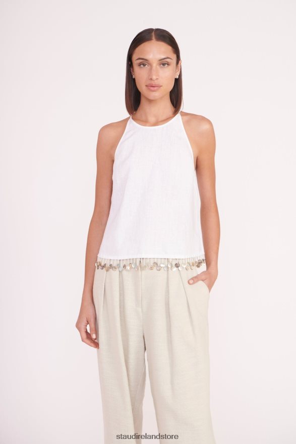 Women Clothing White STAUD ALONDRA TOP H8RLPJ336