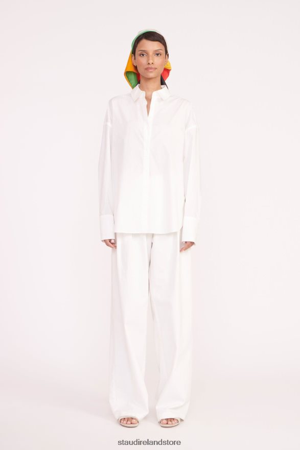 Women Clothing White STAUD COLTON SHIRT H8RLPJ332