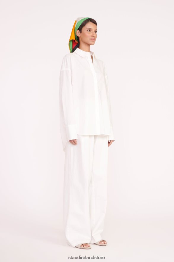 Women Clothing White STAUD COLTON SHIRT H8RLPJ332