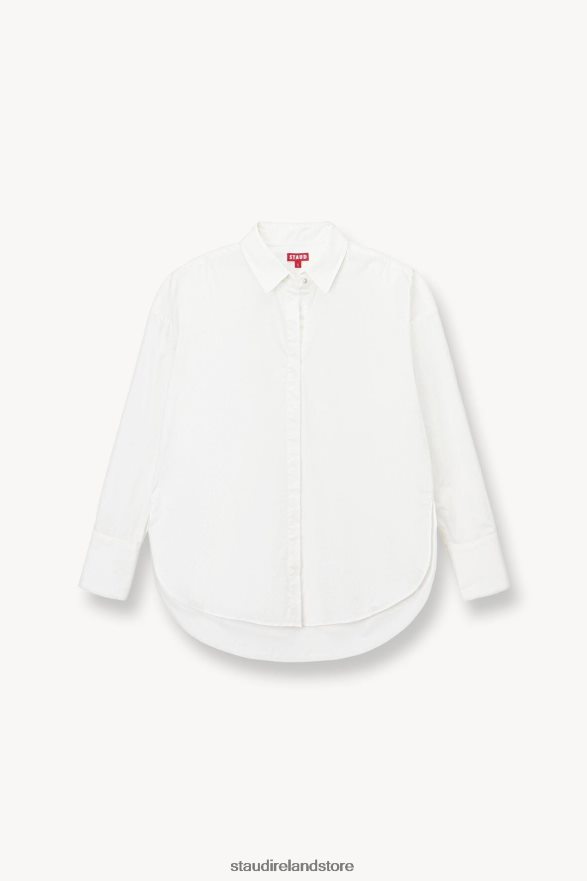 Women Clothing White STAUD COLTON SHIRT H8RLPJ332
