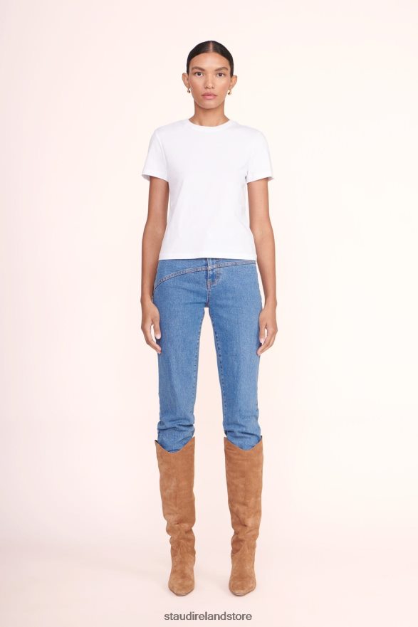 Women Clothing White STAUD CREW NECK T SHIRT H8RLPJ417