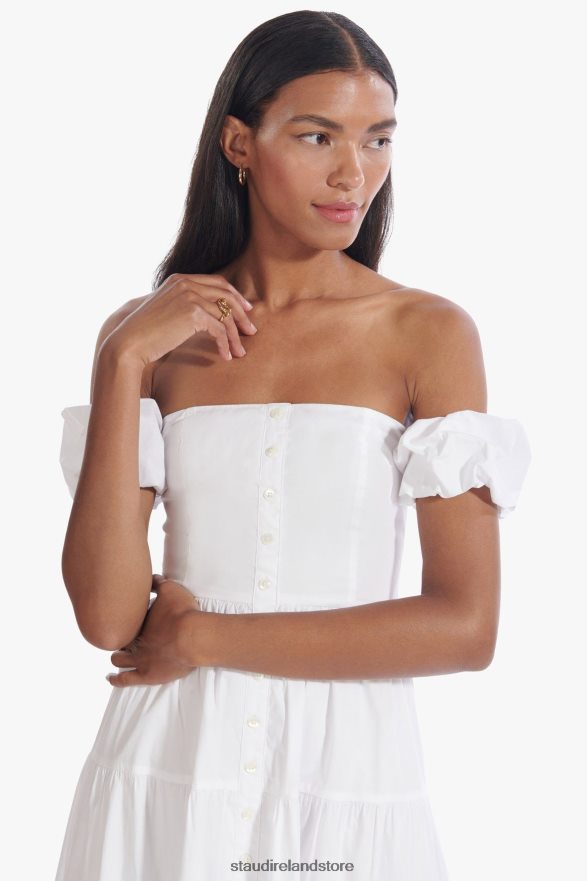 Women Clothing White STAUD ELIO DRESS H8RLPJ311