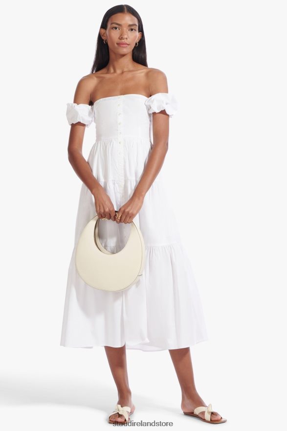 Women Clothing White STAUD ELIO DRESS H8RLPJ311
