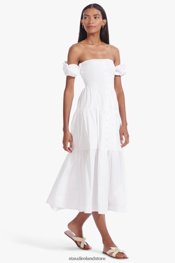Women Clothing White STAUD ELIO DRESS H8RLPJ311