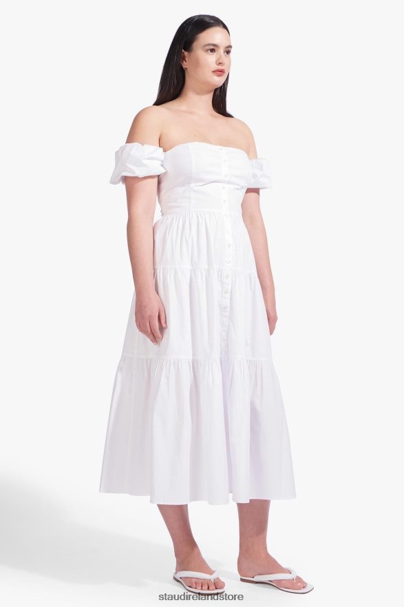 Women Clothing White STAUD ELIO DRESS H8RLPJ311