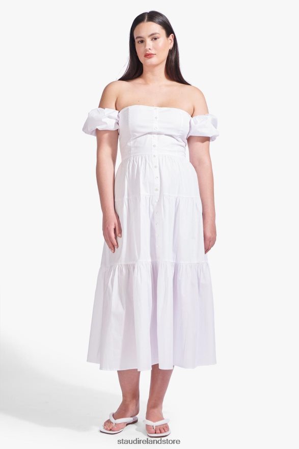 Women Clothing White STAUD ELIO DRESS H8RLPJ311