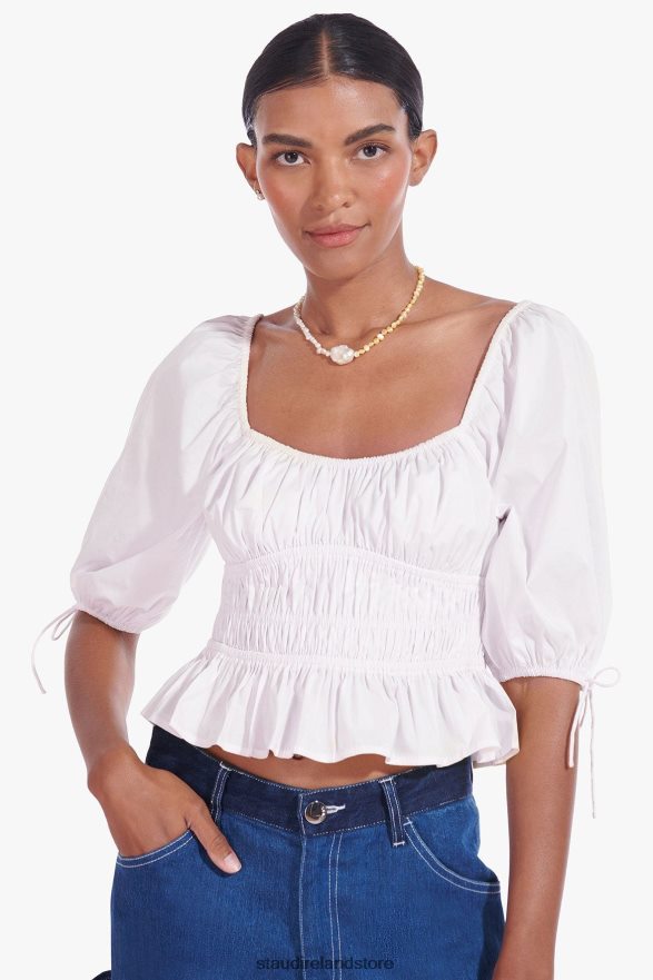 Women Clothing White STAUD FAYE TOP H8RLPJ460