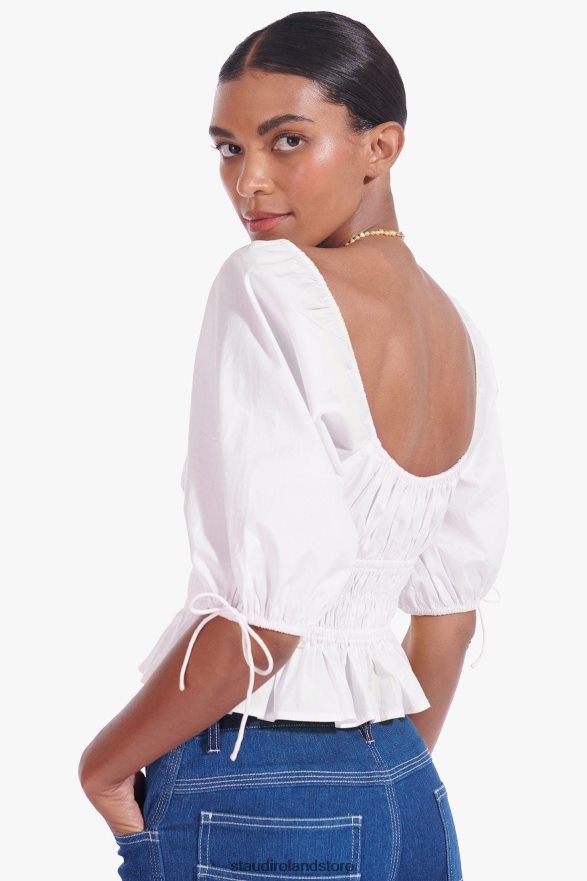 Women Clothing White STAUD FAYE TOP H8RLPJ460
