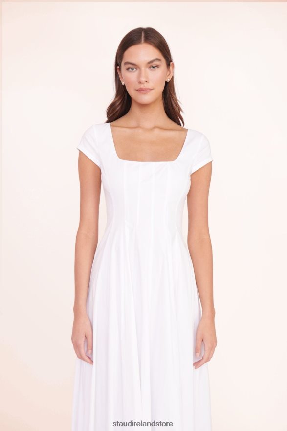 Women Clothing White STAUD MAXI SHORT SLEEVE WELLS DRESS H8RLPJ160